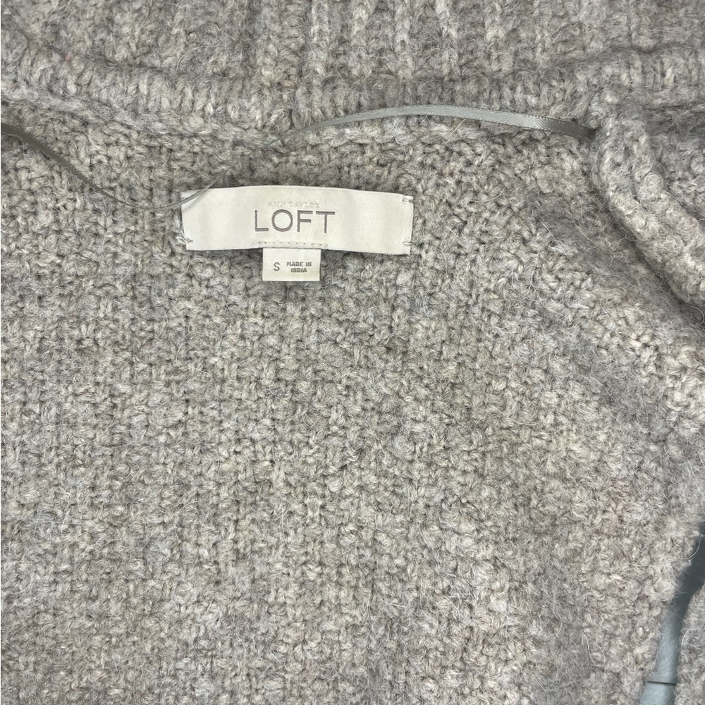 ANN Taylor LOFT Longline Collared Sweater Vest Gray Wool Alpaca Small - Picture 8 of 9